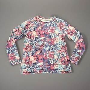 Reel Legends Pink Blue Purple Long Sleeve Keep-It-Cool Fishing Size L Sun